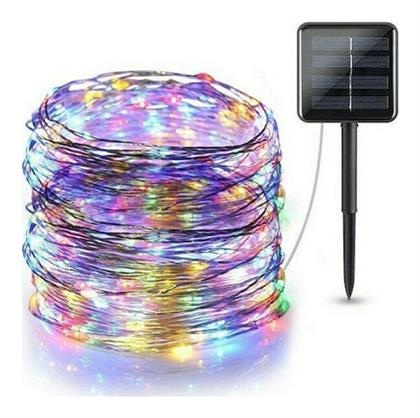200 Λαμπάκια LED 20μ. Πολύχρωμα Ηλιακά σε Σειρά