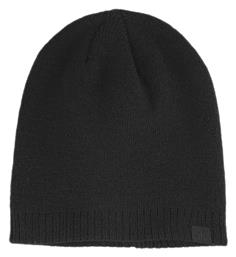 4F Beanie Unisex Σκούφος Πλεκτός σε Μαύρο χρώμα