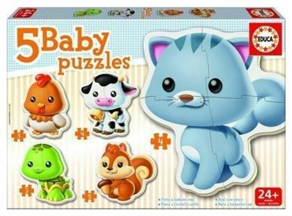 5 Baby Puzzles Animals 14pcs Educa από το Plus4u