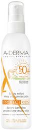 A-Derma Protect Kids Αδιάβροχο Παιδικό Αντηλιακό Spray SPF50 200ml από το Pharm24