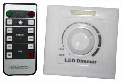 Aca Επιτοίχιος Διακόπτης Dimmer με Πλαίσιο LED Περιστροφικός 200W για ταινίες Μονόχρωμες Χειροκίνητο και Τηλεχειριζόμενο 230VAC σε Λευκό Χρώμα από το Designdrops