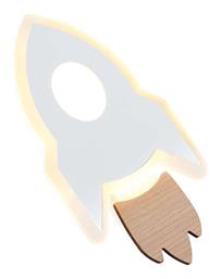 Aca Παιδικό Φωτιστικό Τοίχου Led Ξύλινο Nasa