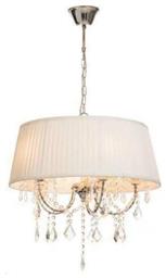 Aca Penelope Πολυέλαιος 5xE14 Ø50cm με Καπέλα Λευκός FMD968305