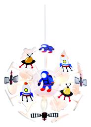 Aca Space Colorful Μονόφωτο Παιδικό Φωτιστικό Κρεμαστό από Πλαστικό 40W με Υποδοχή E14 Πολύχρωμο 35x35cm