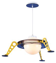 Aca Space Ship Μονόφωτο Παιδικό Φωτιστικό Κρεμαστό από Ξύλο 13W με Υποδοχή E27 60x17cm