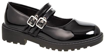 Adam's Shoes Παιδικές Μπαλαρίνες με Ρυθμιζόμενο Μεταλλικό Κούμπωμα Λουστρίνι Μαύρες