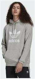 Adidas Adicolor Classics Trefoil Ανδρικό Φούτερ με Κουκούλα και Τσέπες Fleece Heather Grey