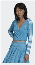 Adidas Adicolor Μακρυμάνικο Crop Top Κρουαζέ Γαλάζιο