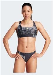 adidas Allover Graphic Αθλητικό Set Bikini Μπουστάκι Γκρι