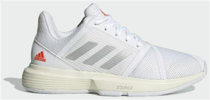 Adidas Courtjam Bounce Γυναικεία Παπούτσια Τένις για Όλα τα Γήπεδα Cloud White / Silver Metallic / Solar Red