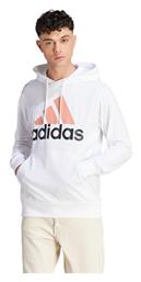 Adidas Essentials Logo Ανδρικό Φούτερ με Κουκούλα Λευκό