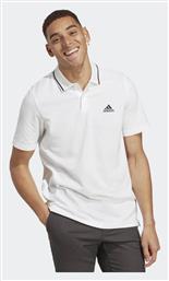 Adidas Essentials Piqué Ανδρικό T-shirt Polo Λευκό