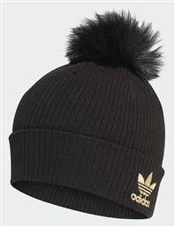 Adidas Faux Fur Pom Pom Beanie Γυναικείος Σκούφος Πλεκτός σε Μαύρο χρώμα