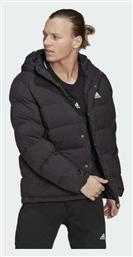 adidas Helionic Hooded Down Μπουφάν Puffer Μαύρο