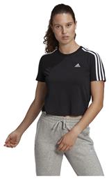 Adidas Κοντομάνικο Αθλητικό Crop Top Μαύρο