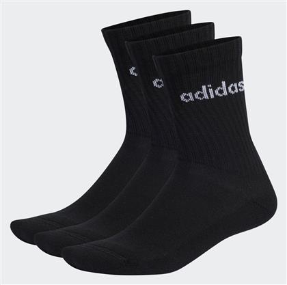 Adidas Linear Crew Αθλητικές Κάλτσες Μαύρες 3 Ζεύγη από το Siontis Athletics