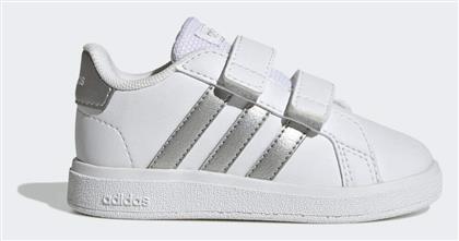 Adidas Παιδικά Sneakers Grand Court με Σκρατς Cloud White / Matte Silver / Matte Silver