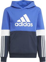 Adidas Fleece Παιδικό Φούτερ με Κουκούλα και Τσέπες Μπλε Nadjet