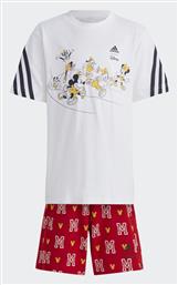 Adidas Παιδικό Σετ με Σορτς Χειμερινό 2τμχ Λευκό x Mickey Mouse