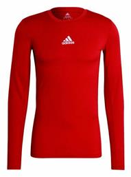 Adidas TechFit Ανδρική Ισοθερμική Μακρυμάνικη Μπλούζα Compression Κόκκινη