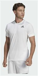 Adidas Tennis Freelift Ανδρικό T-shirt Λευκό με Λογότυπο