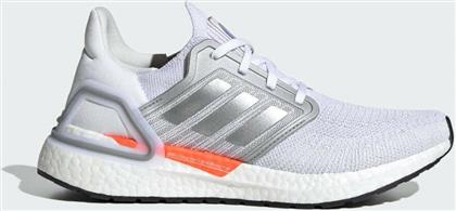 Adidas Ultraboost 20 Γυναικεία Αθλητικά Παπούτσια Running Cloud White / Silver Metallic / Fresh Candy