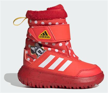 Adidas Winterplay x Disney Παιδικά Μποτάκια με Σκρατς Bright Red / Cloud White / Better Scarlet