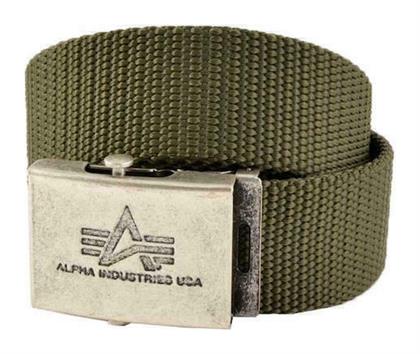 Alpha Industries Heavy Duty Φαρδιά Ανδρική Ζώνη Ιμάντας Χακί