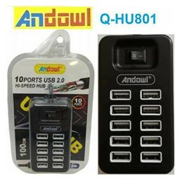 Andowl Q-HU801 USB 2.0 Hub 10 Θυρών με σύνδεση USB-A