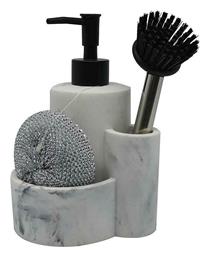 Ankor Dispenser Κουζίνας Πλαστικό με Θήκη για Σφουγγάρι Λευκό