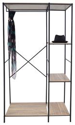 Ankor Κρεμάστρα Δαπέδου από Ξύλο Μαύρη 90x41x167cm