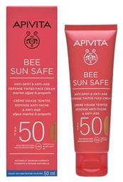 Apivita Bee Sun Safe Αντηλιακή Κρέμα Προσώπου SPF50 με Χρώμα 50ml