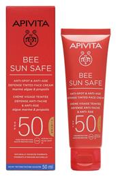 Apivita Bee Sun Safe Αντηλιακή Κρέμα Προσώπου SPF50 με Χρώμα Tinted 50ml