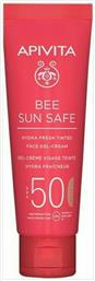 Apivita Bee Sun Safe Hydra Fresh Tinted Αδιάβροχο Αντηλιακό Gel Προσώπου SPF50 με Χρώμα 50ml