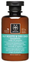 Apivita Oily Roots Dry Ends Σαμπουάν για Βαθύ Καθαρισμό για Λιπαρά Μαλλιά 250ml