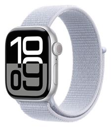 Apple Watch Series 10 42mm Silver με Blue Cloud Sport Loop