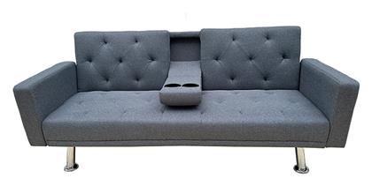 Arms Τριθέσιος Καναπές Κρεβάτι Υφασμάτινος 188x88x79εκ. Γκρι