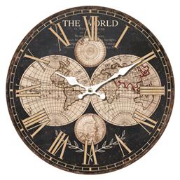 ArteLibre Αντικέ Ρολόι Τοίχου Ξύλινο Μαύρο 58.2cm