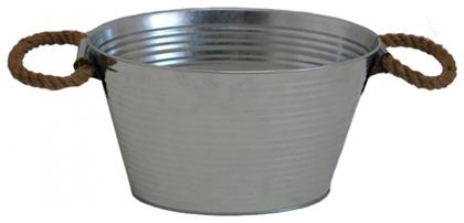 Atmosphera Διακοσμητικός Κουβάς Κήπου Μεταλλικός Οβάλ με Σχοινί 35x25x20cm 35x25x20εκ. 00.05.5979