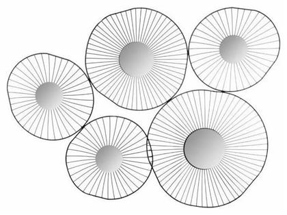 Atmosphera ΑΤ1116 Καθρέπτης Μαύρο Διαμέτρου 79cm 5τμχ