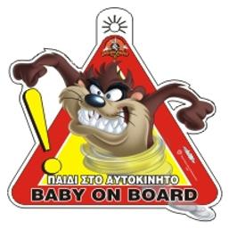 Auto Gs Σήμα Baby on Board με Βεντούζα Taz Κόκκινο