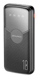 Awei P32K Power Bank 10000mAh με 2 Θύρες USB-A και Θύρα USB-C Μαύρο