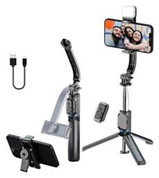 Awei X49 Selfie Stick Τρίποδο Κινητού με Bluetooth Μαύρο
