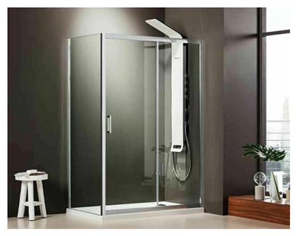 Axis Axis Slider Clean Glass 100x185cm SLX100C-100 Καμπίνα Ντουζιέρας 1 Σταθερό & 1 Συρόμενο Φύλλο από το Polihome