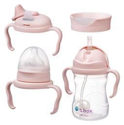 B.Box Εκπαιδευτικό Μπιμπερό Πλαστικό με Λαβές Ροζ για 4m+ 240ml