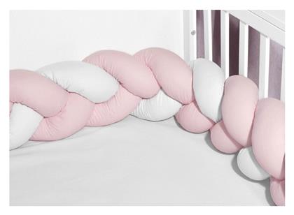 Baby Oliver Πάντα Πλεξούδα Εσωτερική Λευκή-ροζ 20x200cm