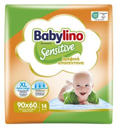 Babylino Αδιαβροχοποιημένα Σελτεδάκια μιας Χρήσης Λευκό 90x60εκ. 14τμχ