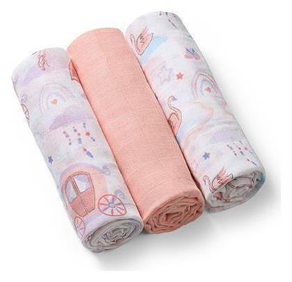 Babyono Πάνες Αγκαλιάς από Μουσελίνα Powder Pink 70x70εκ. 3τμχ από το Filinda