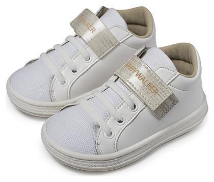 Babywalker Βαπτιστικά Δερμάτινα Sneakers Λευκό-Μπεζ