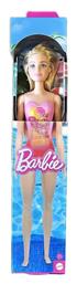 Barbie Blond Hair Doll Wearing Pink Palm Tree-print Swimsuit για 3+ Ετών